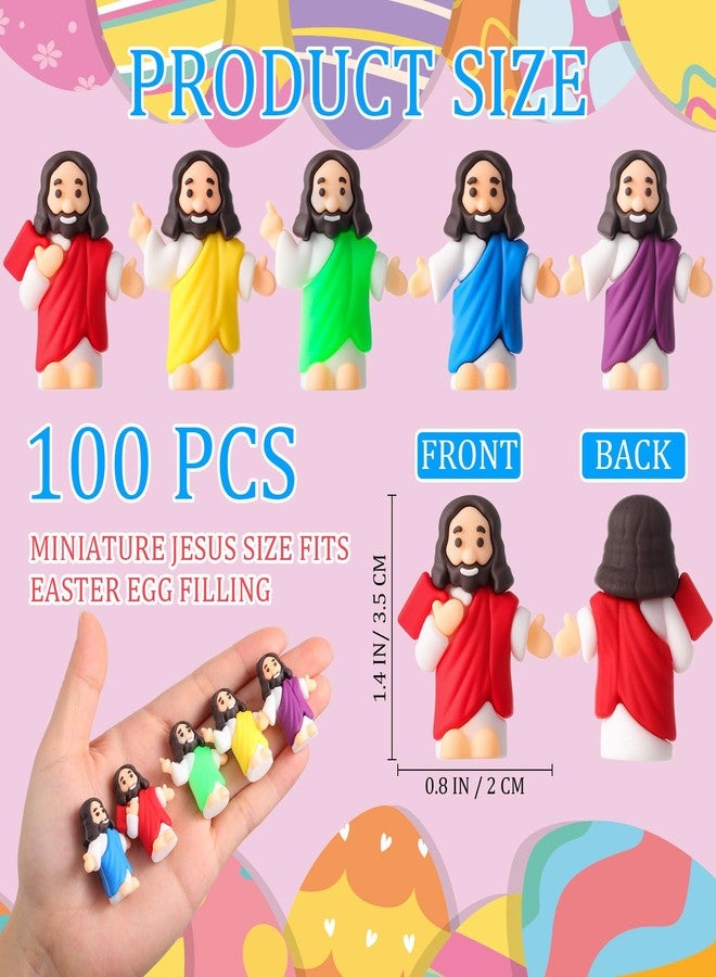 DoubleFill مجموعة دبل فيل المكونة من 100 قطعة من مجسمات يسوع الصغيرة متعددة الألوان، مجسمات صغيرة ليسوع للعب الغميضة، لعبة صغيرة للمسيح المخلص، هدايا دينية لحشو بيض عيد الفصح، هدايا لحفلات التعميد في الكنيسة. - Image 2